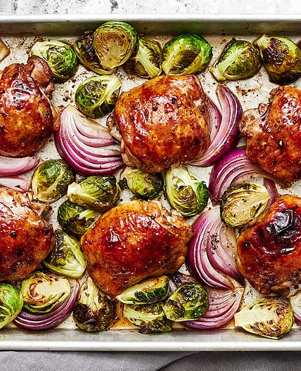 Balsamic Chicken with Brussels Sprouts