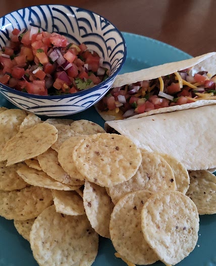 Carne tacos with homemade Pico de Gallo
