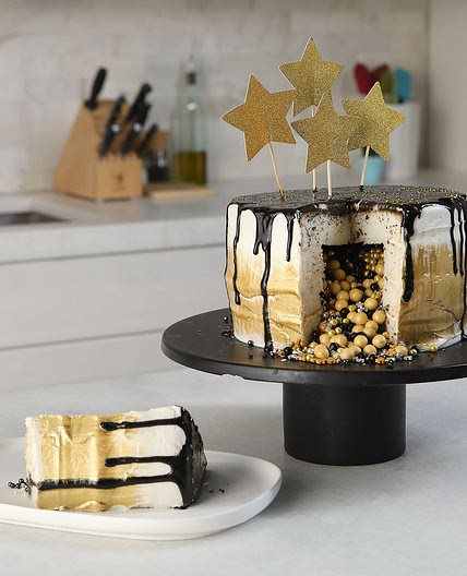 Surprise Inside New Year's Eve Cake