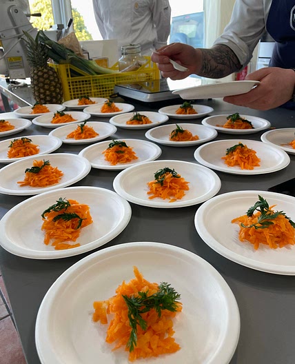 Carrots with fermented carrot sauce. 