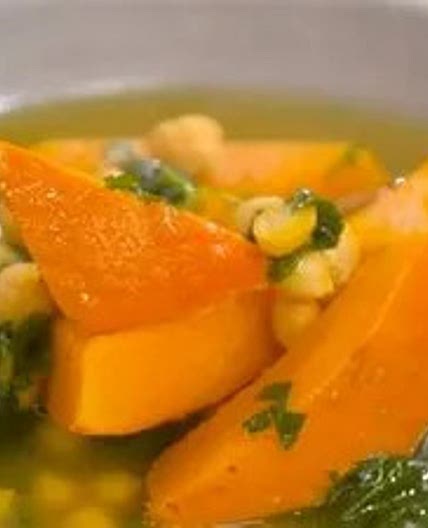 Soupe de courges & pois chiches par Laurent Mariotte