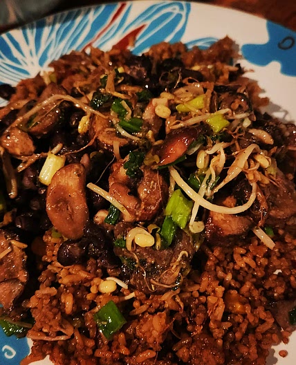 Quick Vegetarian Brown Rice, Quinoa Air Fried Rice