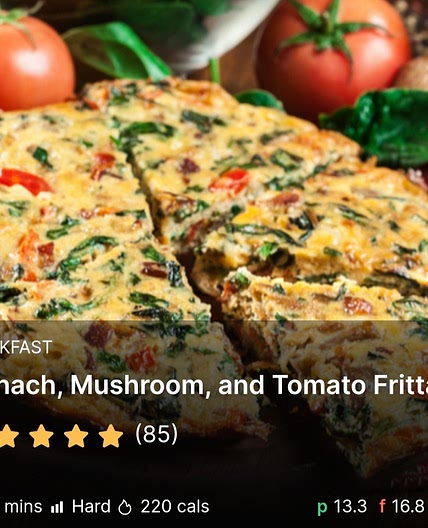 Spinach, Mushroom, and Tomato Frittata