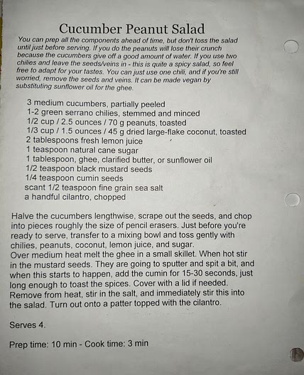 Cucumber Peanut Salad