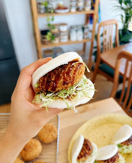 Japanese Croquette Bao with Curry Sauce