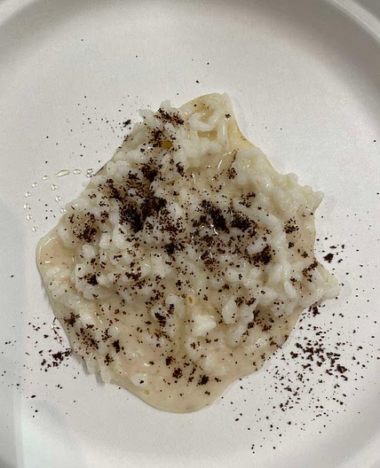 Risotto w/ Ricotta miso, coffee, and honey 