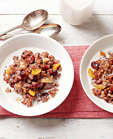 Red Rice Pudding with Almond Milk