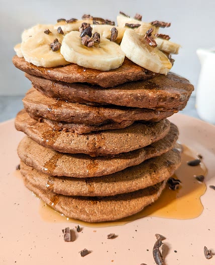 Chocolate Peanut Butter Banana Pancakes