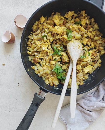 Breakfast Potatoes with Scrambled Eggs