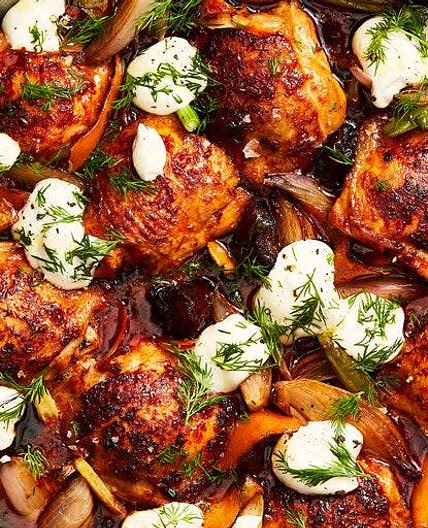 Pan-Seared Chicken With Harissa, Dates and Citrus