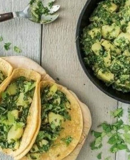 Spinach Potato Tacos