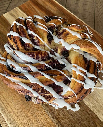 WIC Approved Blueberry Green Tea Danish Loaf