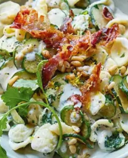 Courgette, lemon & goat’s cheese orecchiette