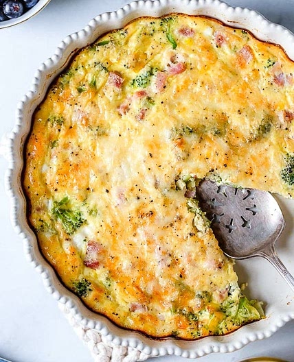 Ham and Swiss Crustless Quiche