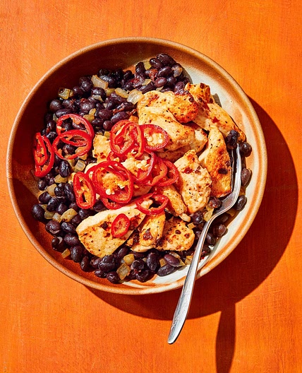 Adobo Chicken and Black Beans