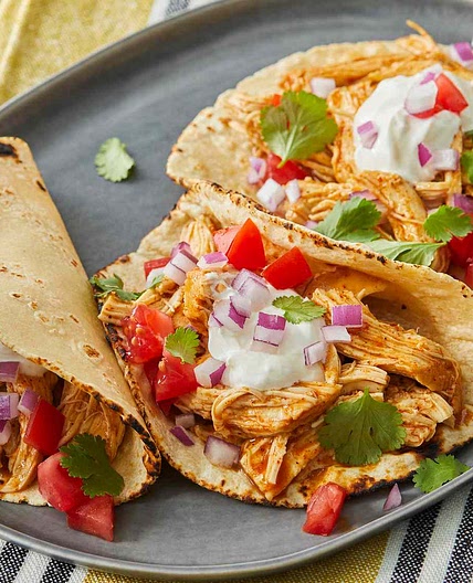 Fiesta Slow Cooker Shredded Chicken Tacos