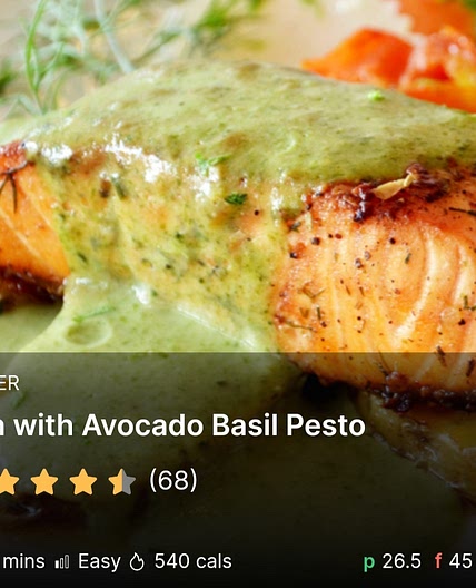 Fish with Avocado Basil Pesto