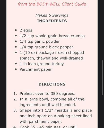 Turkey Spinach Meatballs 
