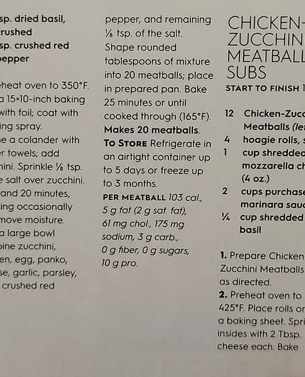 Chicken-Zucchini Meatballs