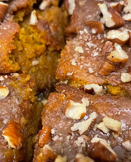 Pumpkin Loaf Cake w/ Maple Cinnamon Glaze