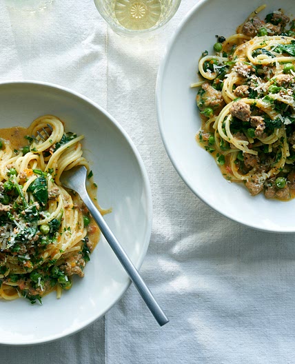 Spring Pasta Bolognese With Lamb and Peas