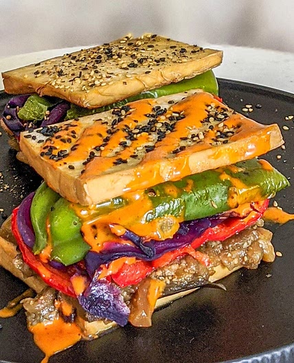 Eggplant and Tofu Sandwich