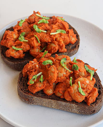 Curried Butter Beans on Toast