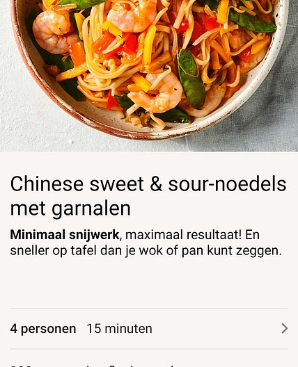 Chinese sweet & sour-noedels