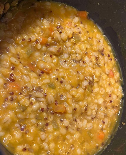 Butternut squash barley and quinoa risotto