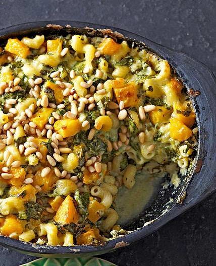 Spinach, Butternut Squash, and Pasta Bake