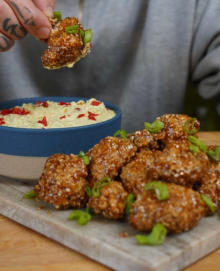 Sticky cauliflower wings & dip zero waste 