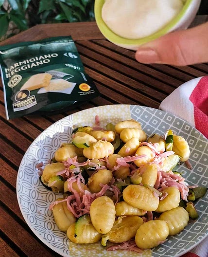 Gnocchi courgette jambon béchamel 