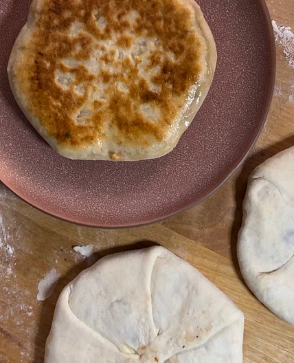 Potato stuffed flat bread “zero waste potato”