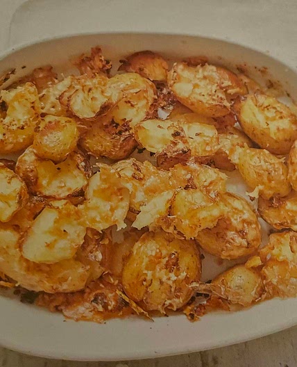 Garlic Crushed New Potatoes