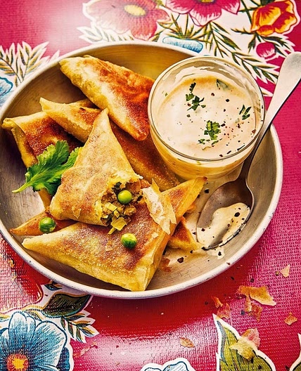 Samoussa de boeuf aux petits pois et au piment