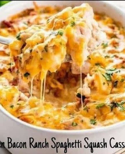Chicken Bacon Squash Casserole