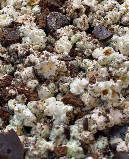 Thin mint cookie popcorn mix 