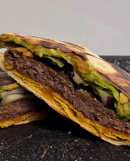 Avocado burger wrap