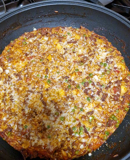 Baked curried beef and rice