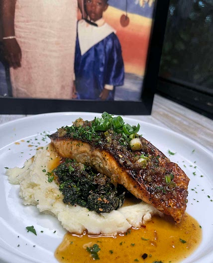 Honey Bourbon Glazed Salmon