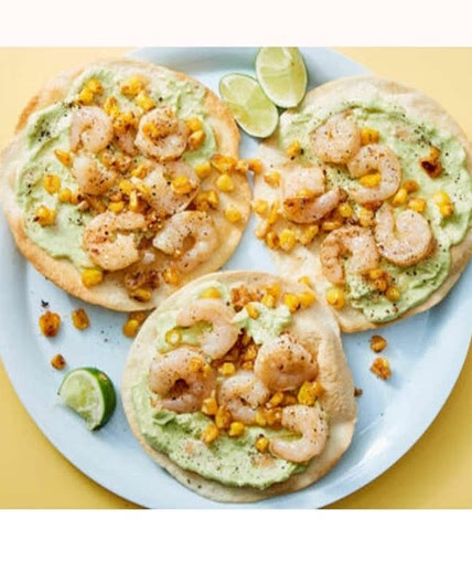 Shrimp and Corn Tostadas