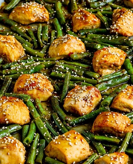 Asian Chicken and Green Beans Sheet Pan Meal