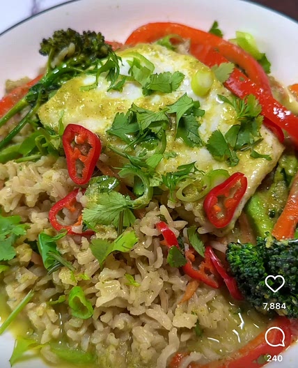 Lazy green fish curry 