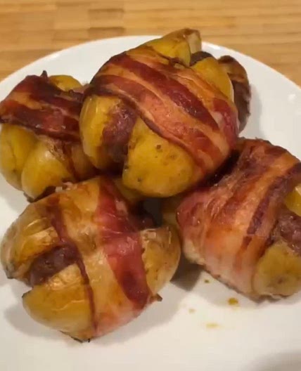 Potato Meatballs Wrapped in Bacon 