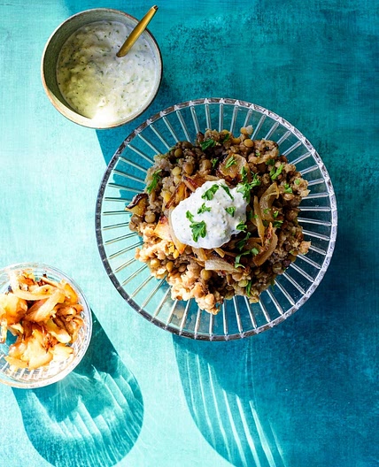 Mujaddara with Tzatziki