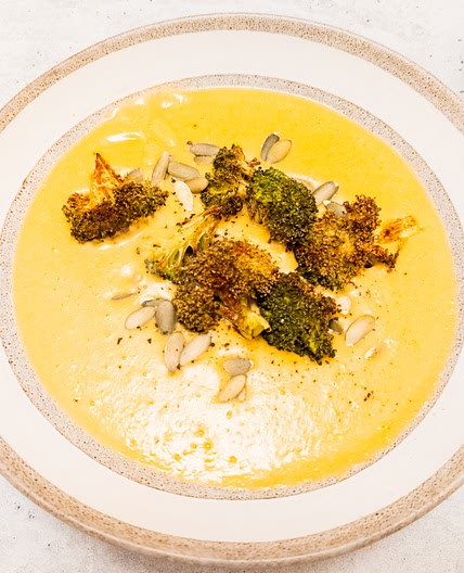 Plant-Based Roasted Broccoli Cheddar Soup