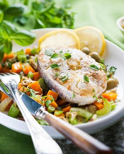 Truite au soffrito aux herbes