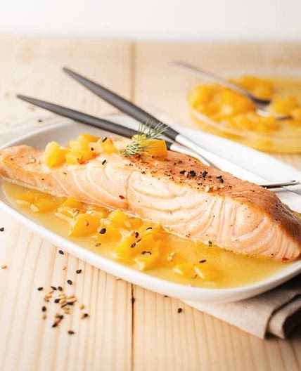 Saumon sauce au poivron