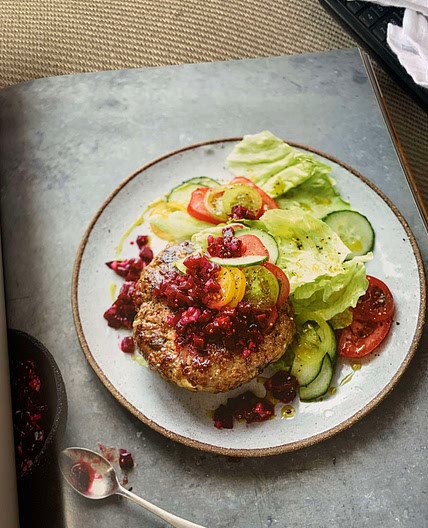Naked Lamb Burgers with Beetroot Relish 