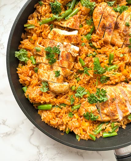 Smoked Chicken Rice Skillet